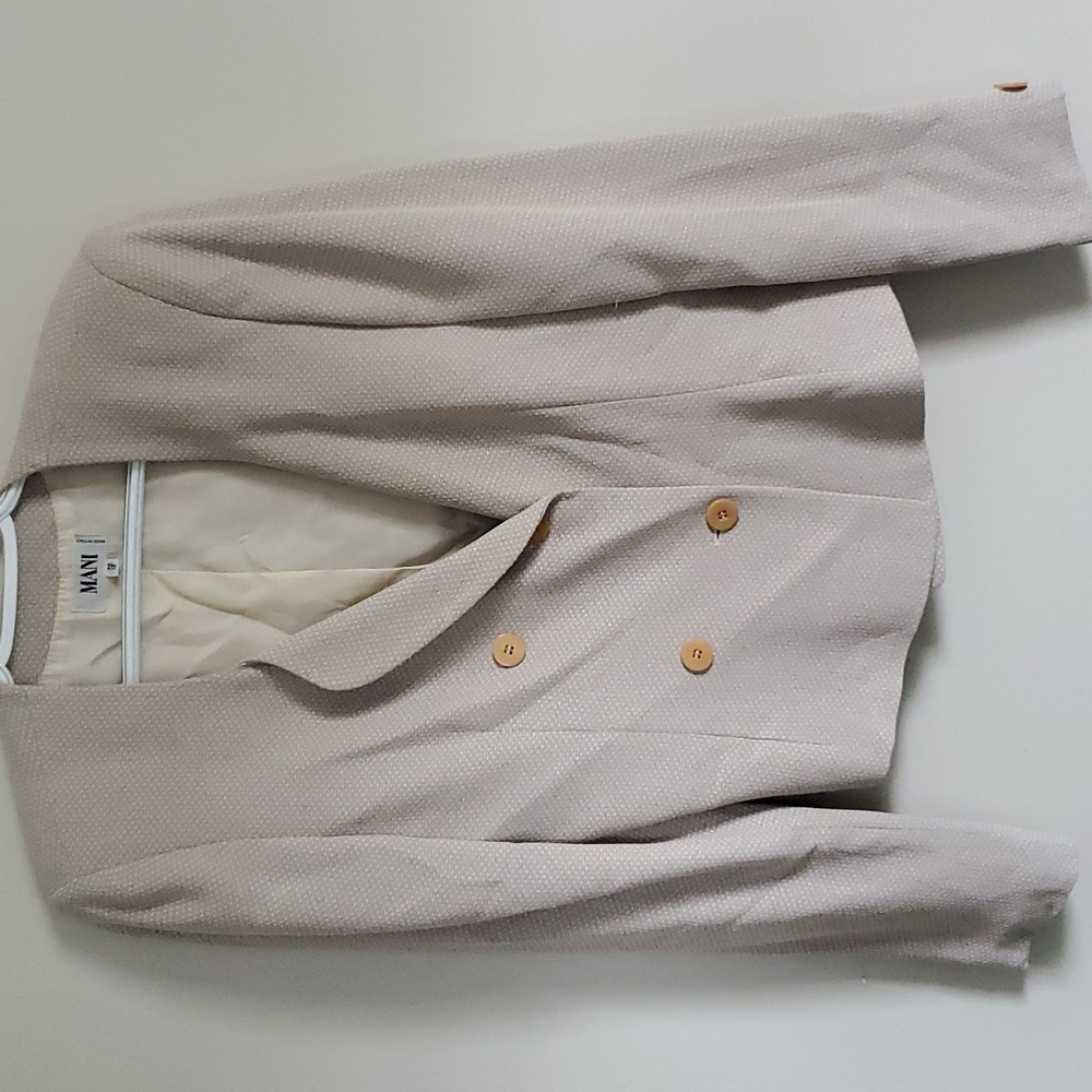 MANI Double Breasted Cropped Blazer Suit Jacket Size 46 /12